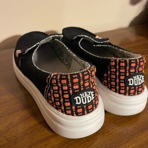 Hey Dude Black and Red Patterned Sneakers